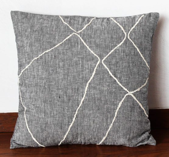 Grey Linen Cushion FlawDesign