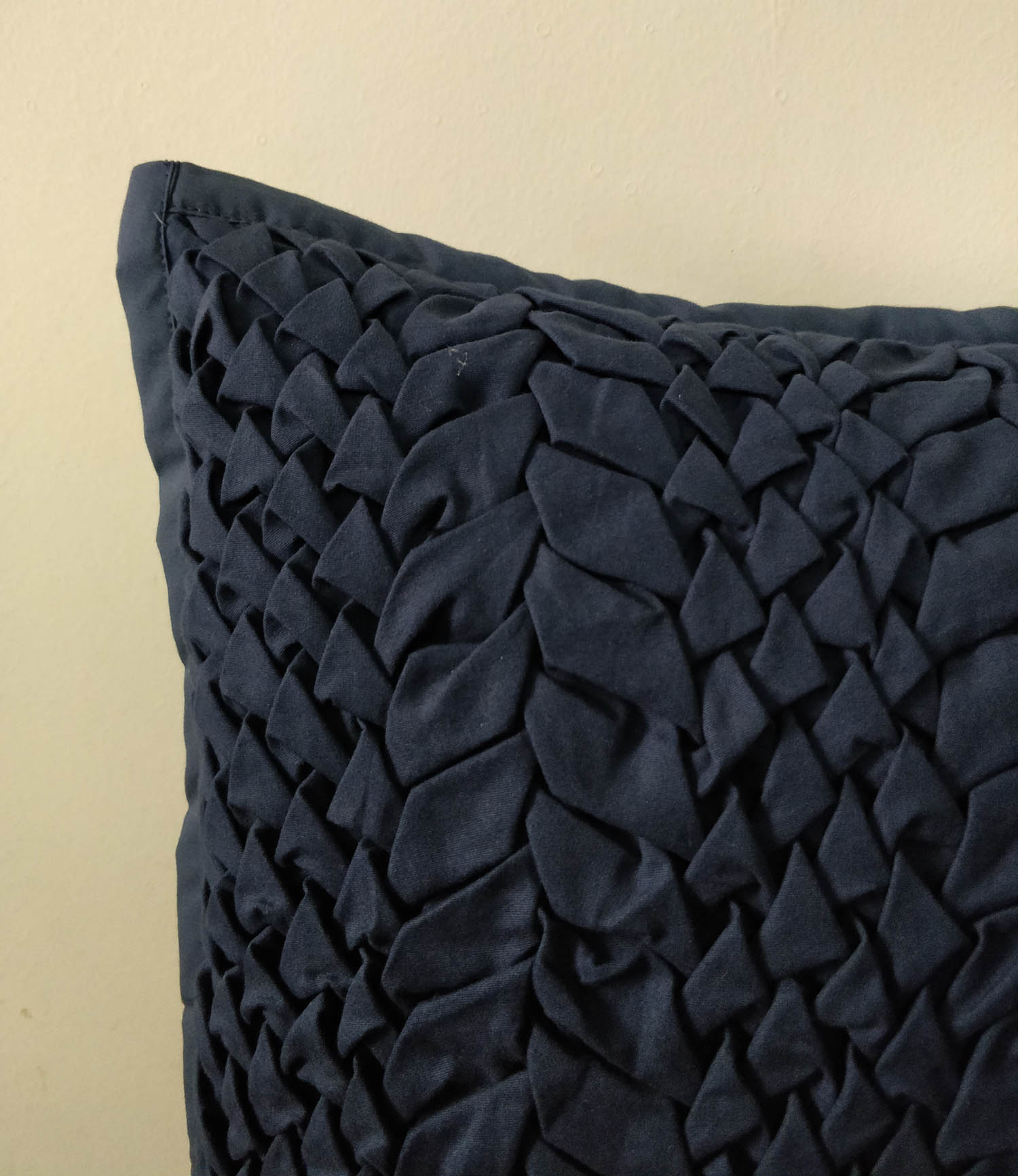 Midnight Blue Smocked Cushion FlawDesign